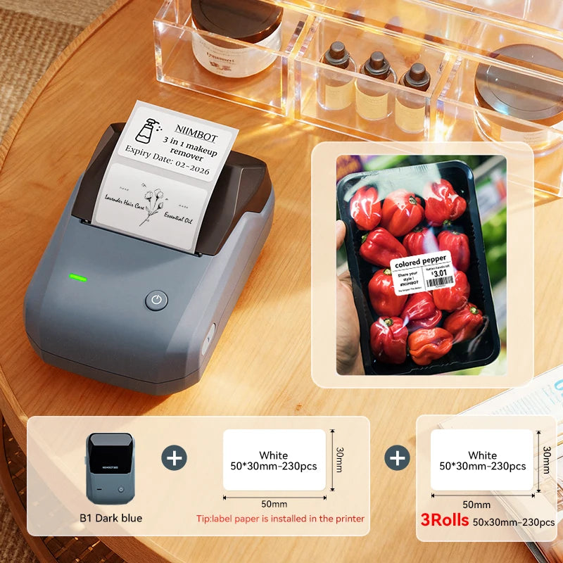 NIIMBOT B1 Portable Label Printer – Smart Bluetooth Sticker Maker