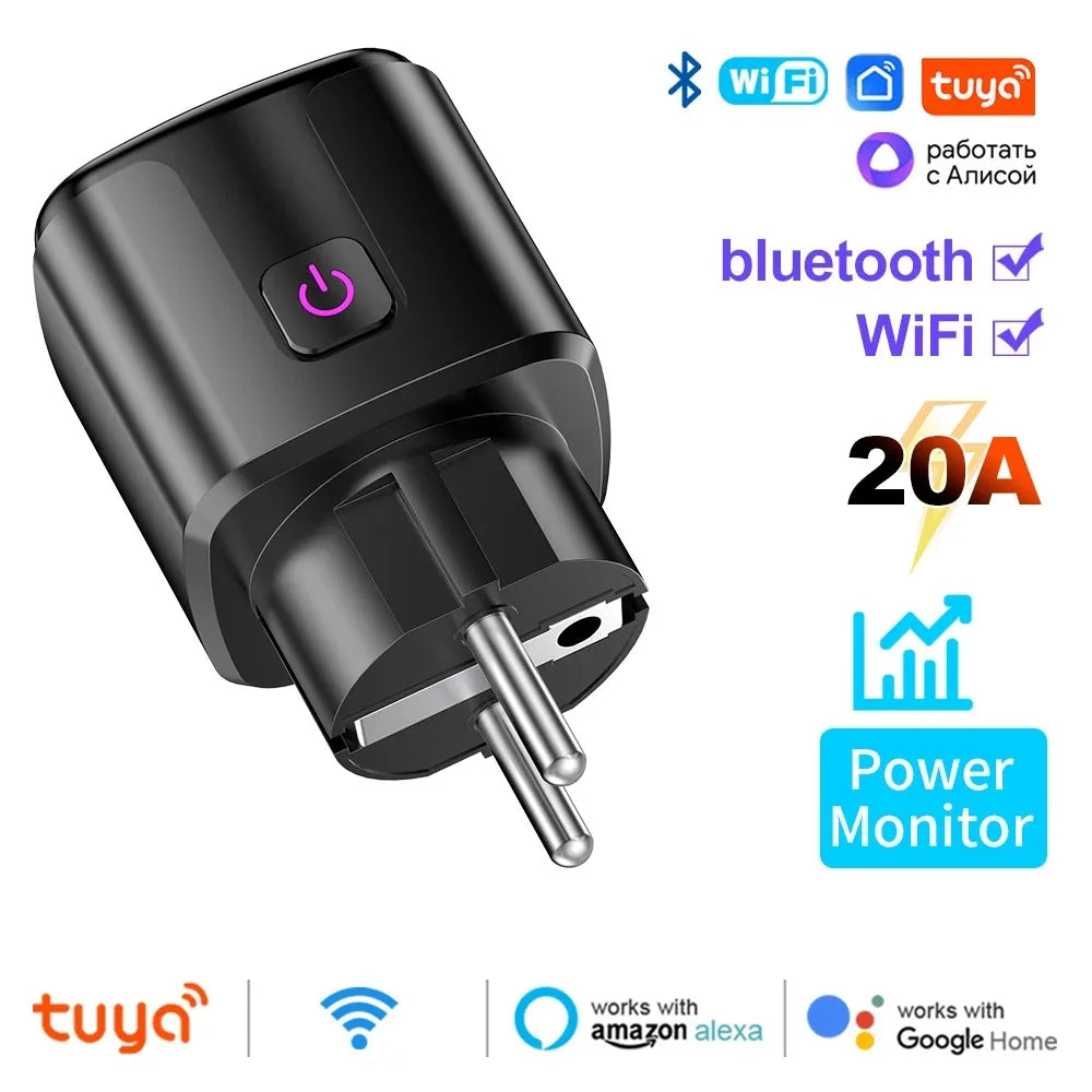 Tuya Smart WiFi Plug EU 20A – Energy Monitoring Smart Socket