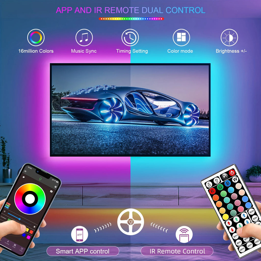 RGB LED Strip Lights Pro – Smart App Controlled Room Lighting