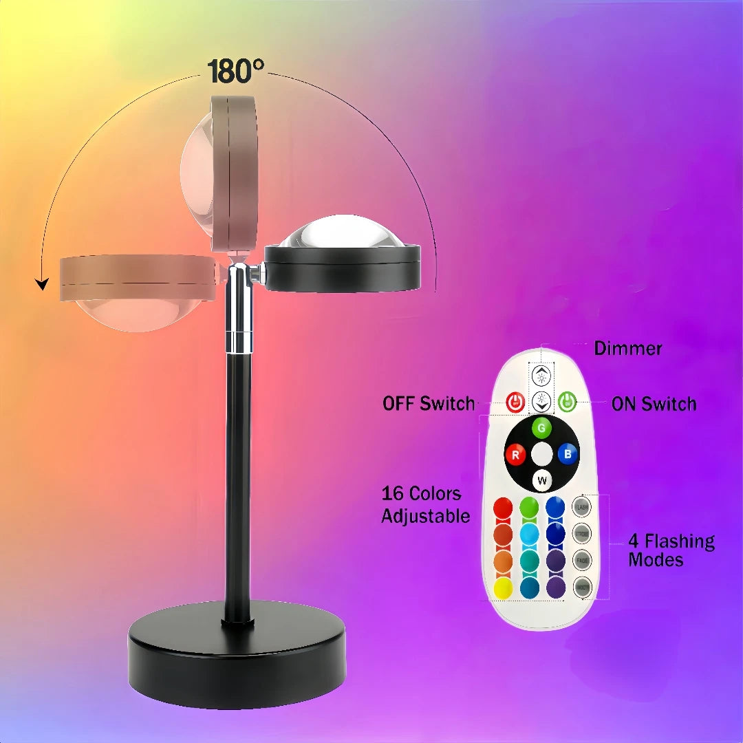 Sunset Projection Lamp Pro – 16 Color LED Mood Light
