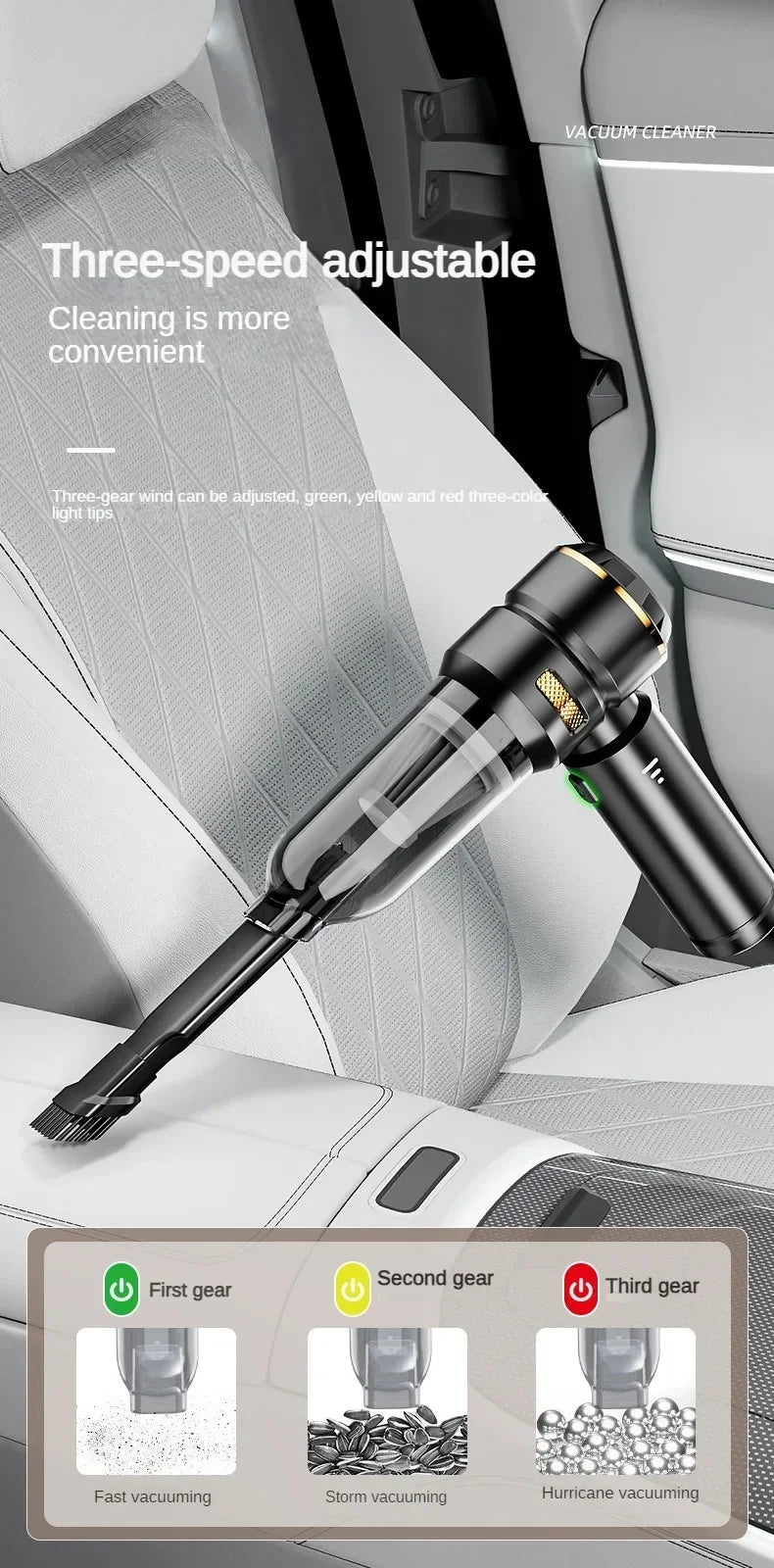 Portable Cordless Car Vacuum Cleaner – High Power, Fast and Efficient Cleaning