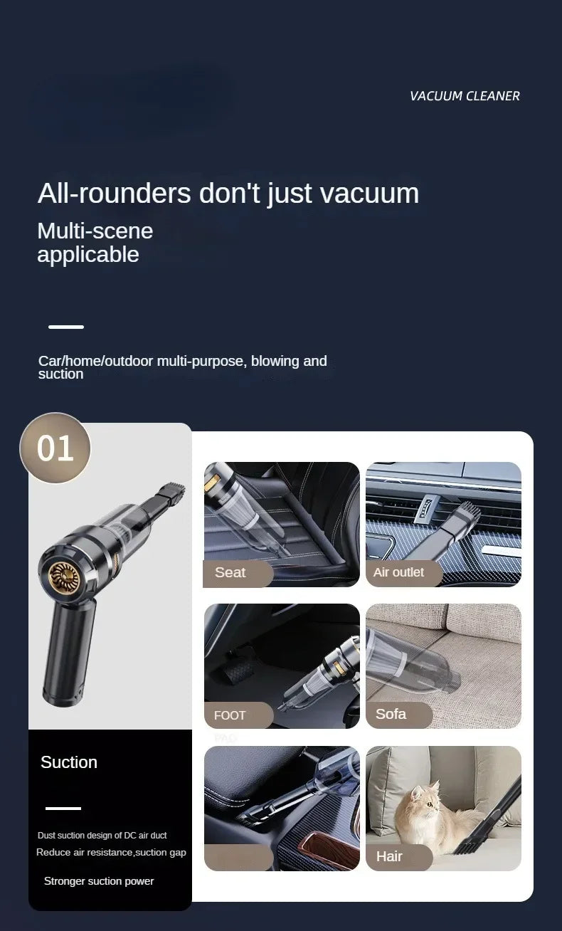 Portable Cordless Car Vacuum Cleaner – High Power, Fast and Efficient Cleaning