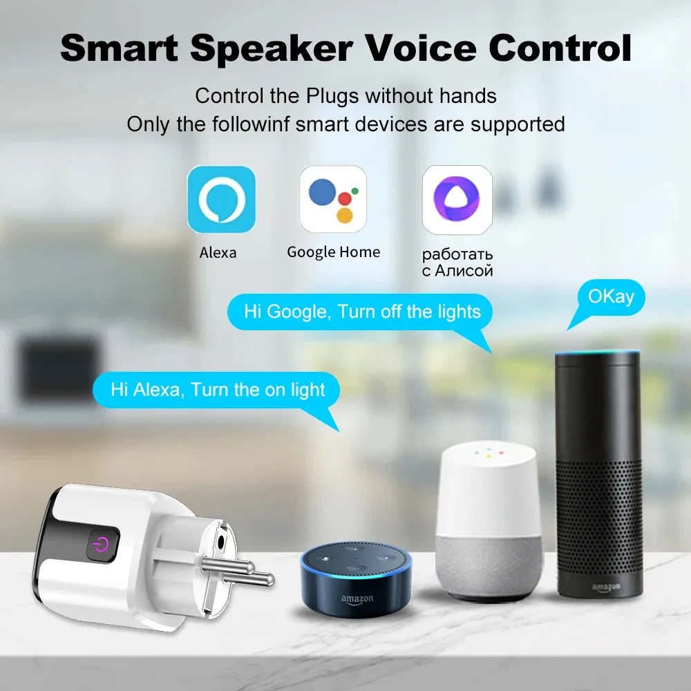 Tuya Smart WiFi Plug EU 20A – Energy Monitoring Smart Socket