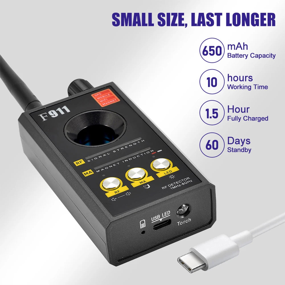 F911 Anti Spy Camera & GPS Detector Pro – RF Signal Finder