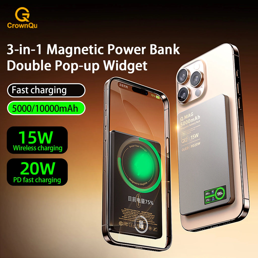 MagSafe Power Bank Pro – 15W Magnetic Wireless Charger