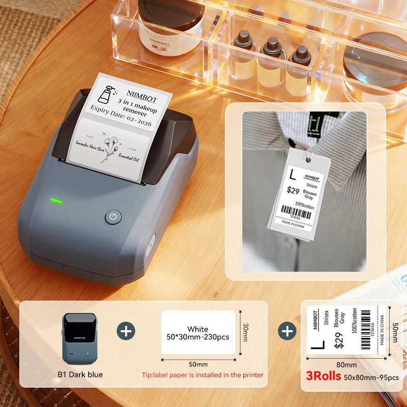 NIIMBOT B1 Portable Label Printer – Smart Bluetooth Sticker Maker