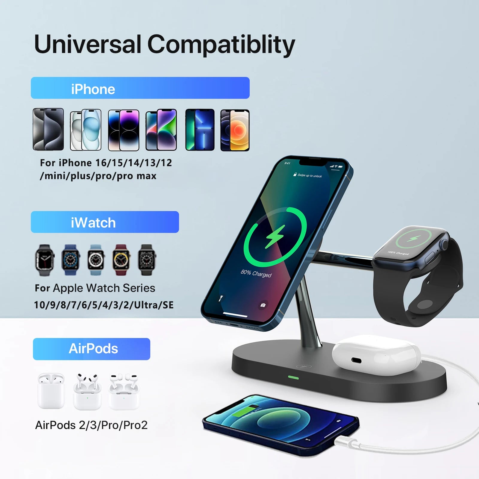 3-in-1 MagSafe Charging Station Pro – Fast Wireless Charger
