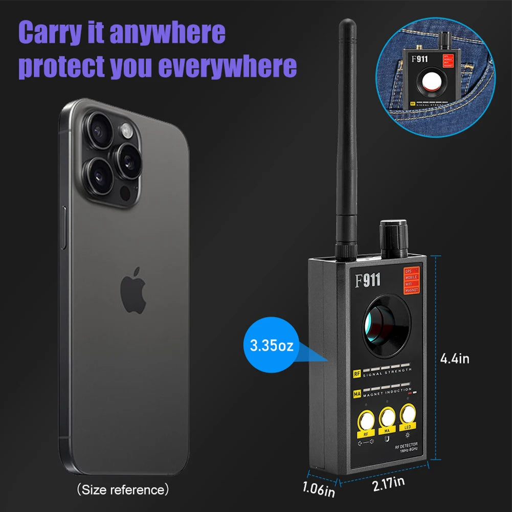 F911 Anti Spy Camera & GPS Detector Pro – RF Signal Finder